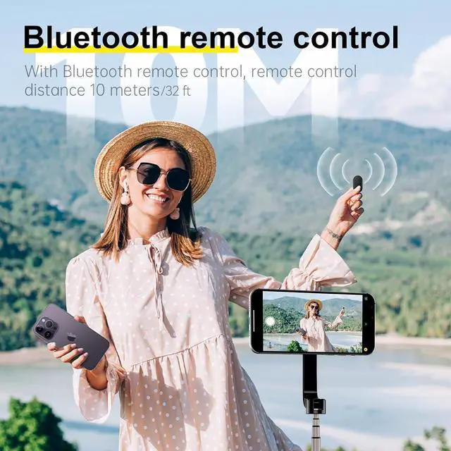 Alt view image 3 of 6 - Tripod for iPhone, Selfie Stick for iPhone with Remote, Phone Tripod for Recording,Compatible with All Cell Phone and Camera, A67P-C (52")