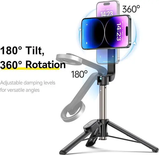 Alt view image 4 of 6 - Tripod for iPhone, Selfie Stick for iPhone with Remote, Phone Tripod for Recording,Compatible with All Cell Phone and Camera, A67P-C (52")