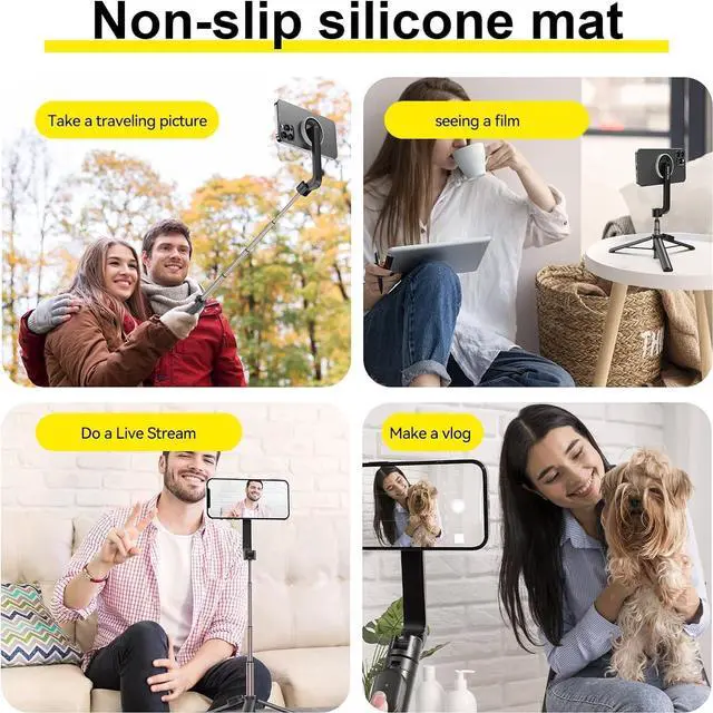 Alt view image 6 of 6 - Tripod for iPhone, Selfie Stick for iPhone with Remote, Phone Tripod for Recording,Compatible with All Cell Phone and Camera, A67P-C (52")