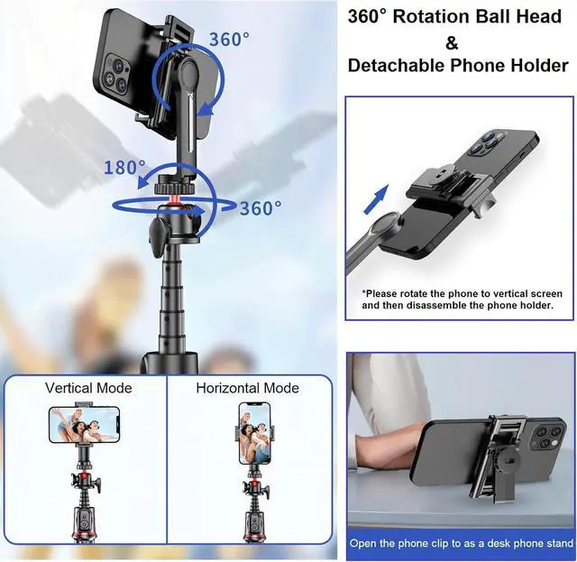 Alt view image 2 of 6 - Phone Tripods Flexible Selfie Stick - Octopus Camera Tripods Extendable Cell Phone Tripod Stand with Remote, 360° Rotation Portable Travel Tripod for iPhone Android Camera Video Recording
