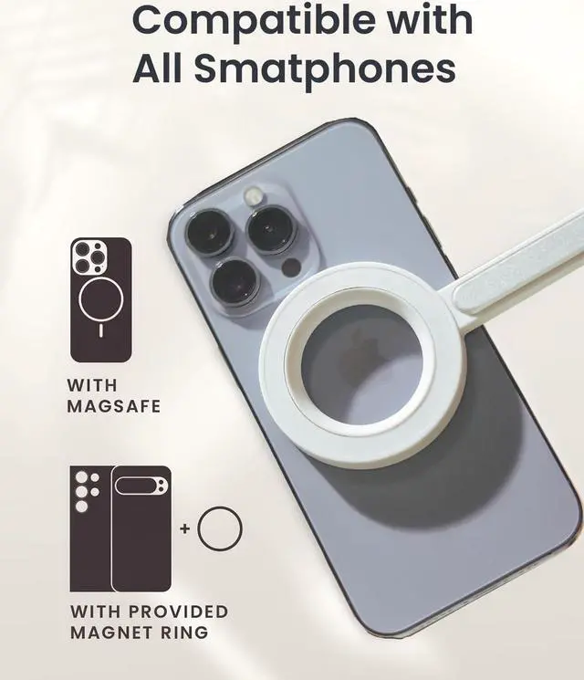 Alt view image 4 of 7 - KraftGeek Magnetic Selfie Stick Tripod for iPhone, 64 Phone Tripod for Magsafe, Travel Phone Stand with Remote for iPhone 16 Pro Max