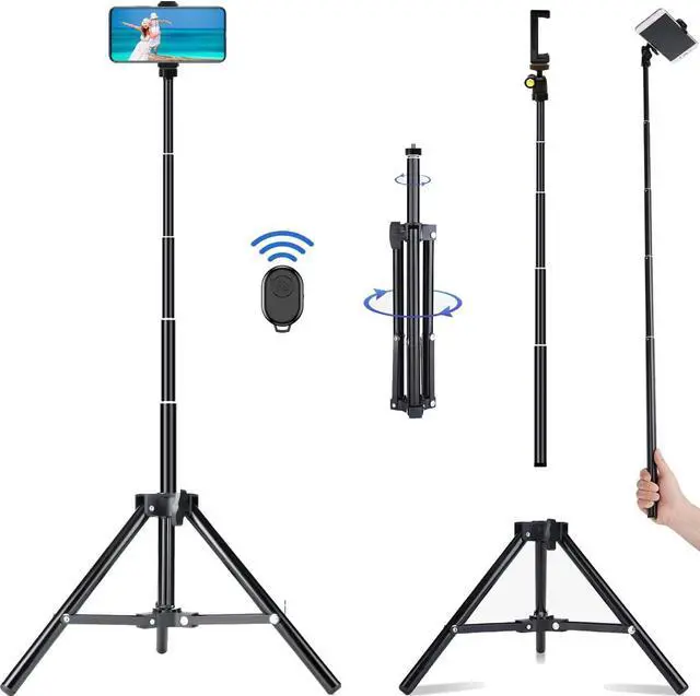 Main image of Selfie Stick Tripod, 62 inch Extendable Detachable Selfie Stick Tripod Stand with Remote for iPhone 15 14 13 12 Pro MAX Samsung Galaxy S23 S22 S21