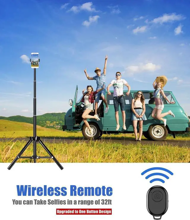 Alt view image 6 of 7 - Selfie Stick Tripod, 62 inch Extendable Detachable Selfie Stick Tripod Stand with Remote for iPhone 15 14 13 12 Pro MAX Samsung Galaxy S23 S22 S21