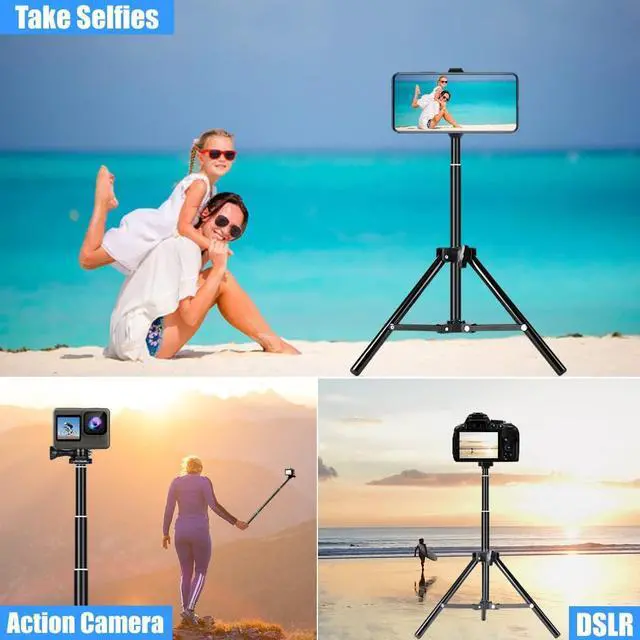 Alt view image 7 of 7 - Selfie Stick Tripod, 62 inch Extendable Detachable Selfie Stick Tripod Stand with Remote for iPhone 15 14 13 12 Pro MAX Samsung Galaxy S23 S22 S21