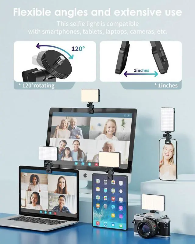 Alt view image 4 of 7 - 150 LED Phone Light, Selfie Light for iPhone/Phone/iPad/Camera, 5500Mah Rechargeable Portable Lights, 3 Lighting Adjustment Modes, Selfie Lights for Photography/TikTok/Vlog/Video