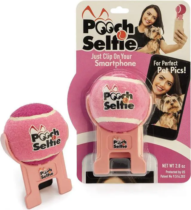 Alt view image 2 of 3 - Cell Phone Dog Universal Selfie Stick, Dog Training, Tennis Ball for Dogs Photos, Pet Selfie Tool Get Your Pooches Attention (AS SEEN ON Shark Tank) (Pink)