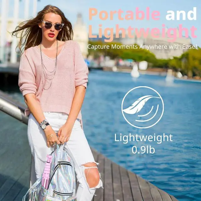 Alt view image 6 of 6 - UBeesize 88 Flexible Phone Tripod with 14.95 Gooseneck, Remote and Phone Holder, Overhead Cell Phone StandSelfie Stick for Video Recording, Compatible with iPhone Android Phone, Camera Pink
