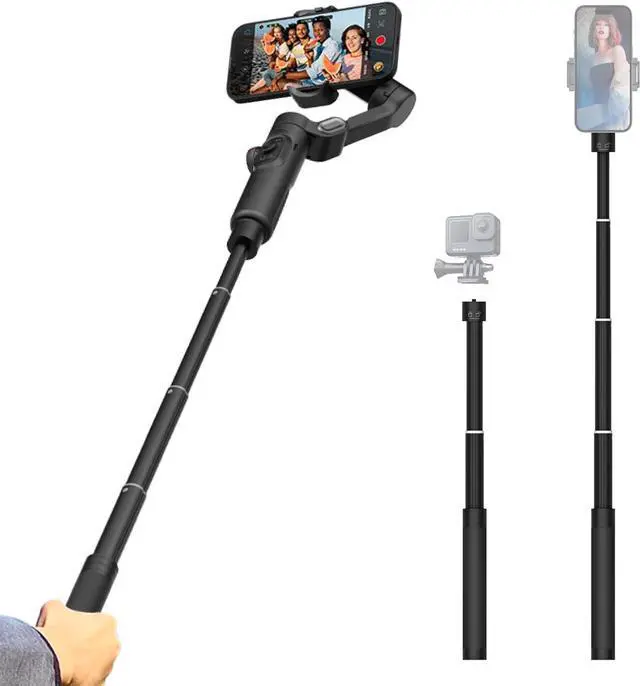 Main image of Gimbal Extension Rod, 29" Extension Pole for DSLR Cameras, Adjustable Selfie Stick with 1/4 Screw Interface, Compatible with a Range of Handheld Gimbal and Other Universal Interface Devices