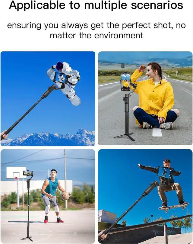 Alt view image 7 of 7 - Gimbal Extension Rod, 29" Extension Pole for DSLR Cameras, Adjustable Selfie Stick with 1/4 Screw Interface, Compatible with a Range of Handheld Gimbal and Other Universal Interface Devices