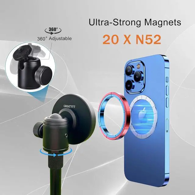 Alt view image 4 of 6 - Monopod and Tripod Selfie Stick to Record Golf Swing - Multi Functional Phone Holder with Magnetic and Phone Holder - Golf Training Aid - Compatible with All iPhone Android Phone