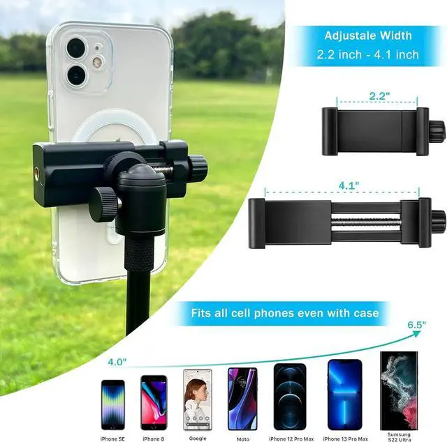 Alt view image 5 of 6 - Monopod and Tripod Selfie Stick to Record Golf Swing - Multi Functional Phone Holder with Magnetic and Phone Holder - Golf Training Aid - Compatible with All iPhone Android Phone