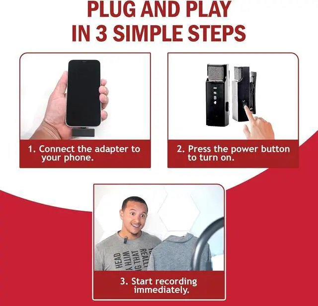 Alt view image 5 of 7 - Wireless Lavalier Microphone for iPhone - 2 Pack 2.4Ghz Mic, Audio w/Noise Canceling - Long Range Up to 175ft - Easy to Use for Video Recording, Podcast
