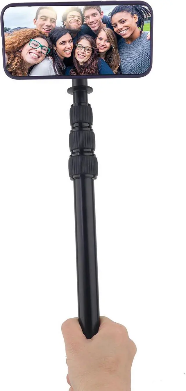 Alt view image 7 of 7 - Rigdance Magnetic Phone Tripod Mount Adapter with 1/4"-20 Female Screw and Car Mount Compatible with MagSafe for iPhone 16 15 14 13 12 Plus Pro Max Mini Series, with Metal Ring