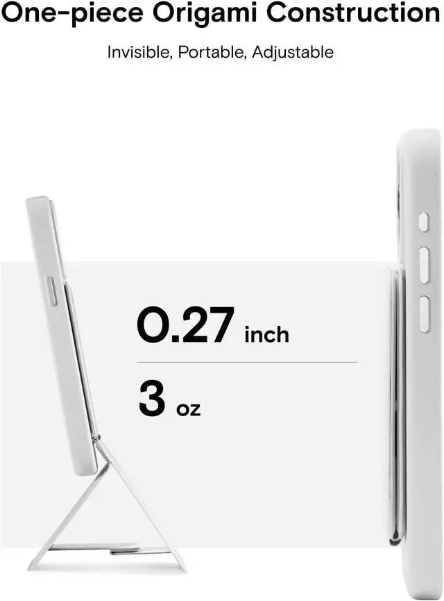 Alt view image 3 of 7 - MOFT Phone Tripod Stand Selfie Stick for iPhone, Multi-Angles iPhone Stand, Lightweight & Portable Phone Holder, Strong Magnets, MOVAS Vegan Leather, Travel Essentials, Misty Cove (Without Card Slot)