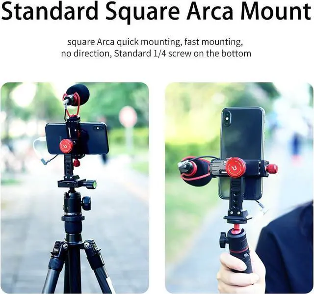 Alt view image 5 of 7 - Cell Phone Tripod Mount, ULANZI ST-14 Smartphone Tripod Mount Adapter Aluminum with Cold Shoe, 360° Cell Phone Stand Holder Clamp for iPhone16 15 14 13 12 11 Max Pro iPhone X XR Xs 6 7 Plus