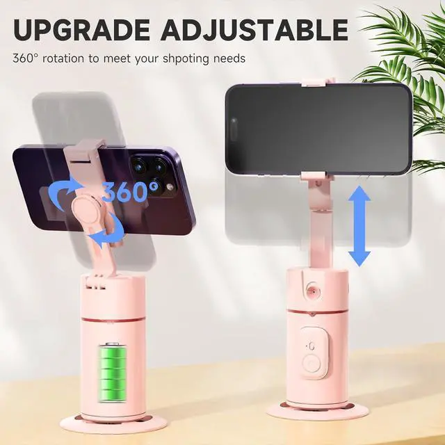 Alt view image 4 of 7 - Auto Face Tracking Tripod - 360° Rotation Auto Tracking Phone Holder,No App, Phone Camera Mount with Remote and Gesture Control, Rechargeable Smart Shooting Holder for Video Recording