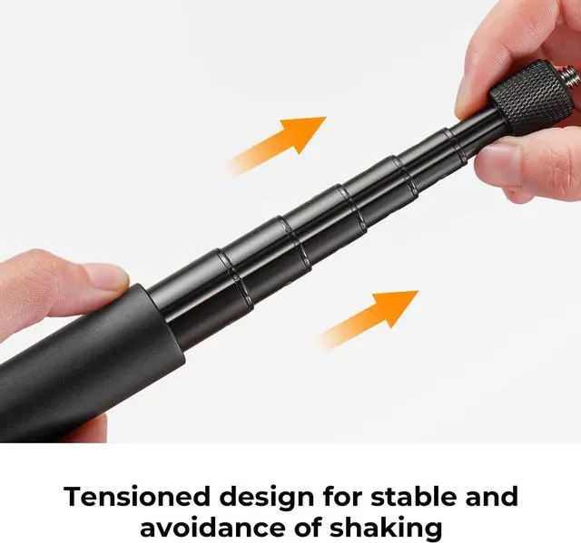Alt view image 4 of 7 - K&F Concept 60 inch Invisible Selfie Stick, Extension Pole compatiable with Insta360 Sports Camera, GoPro, DJI OSMO Pocket 3, 1/4" Extended Monopod Pole with GoPro Adapter