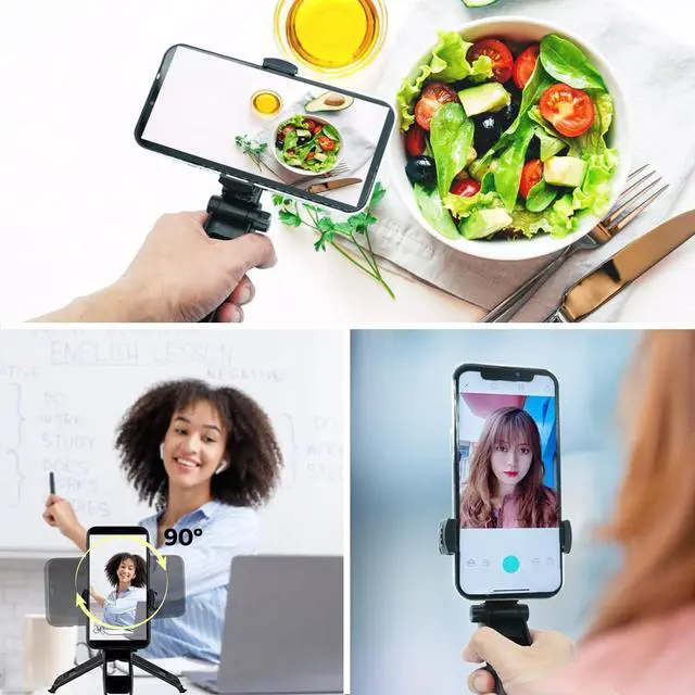 Alt view image 3 of 6 - Phone Tripod Mini Tripod Tabletop Small Tripod Desktop Stand Compact Vlog Travel Selfie Stick Handle Grip for iPhone 13, Samsung Smartphone