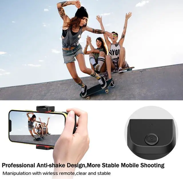Alt view image 3 of 7 - ULANZI CG02 Ungraded Smartphone Camera Shutter Handle Grip w Detachable Wireless Bluetooth Remote Control,Three-Gear Adjustable Fill Light for iPhone Samsung Google OnePlus Phones Video/Photo Shooting