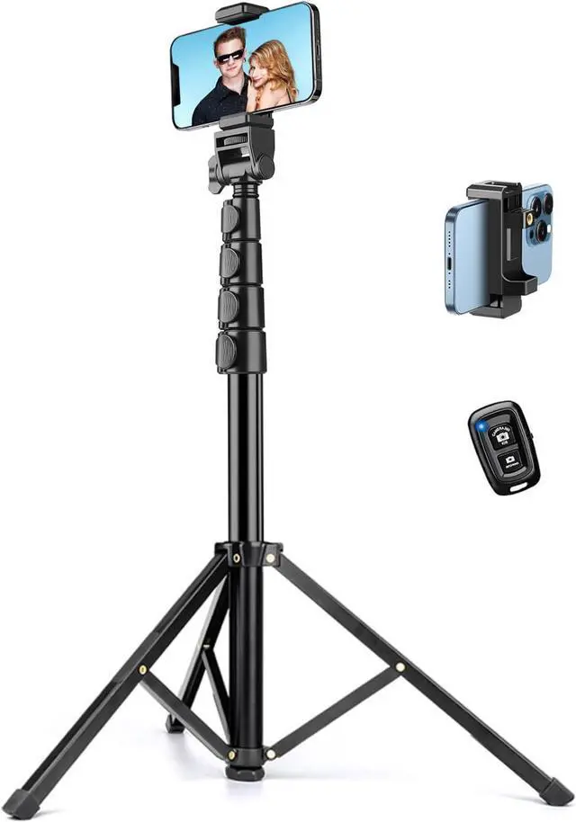 Main image of Victiv 70" Phone Tripod, Camera Stand Tripod with Remote and Phone Holder, Sturdy & Stable, Height Adjustable Selfie Stick Mode, Perfect for Selfies/Recording/Vlogging/Live Streaming