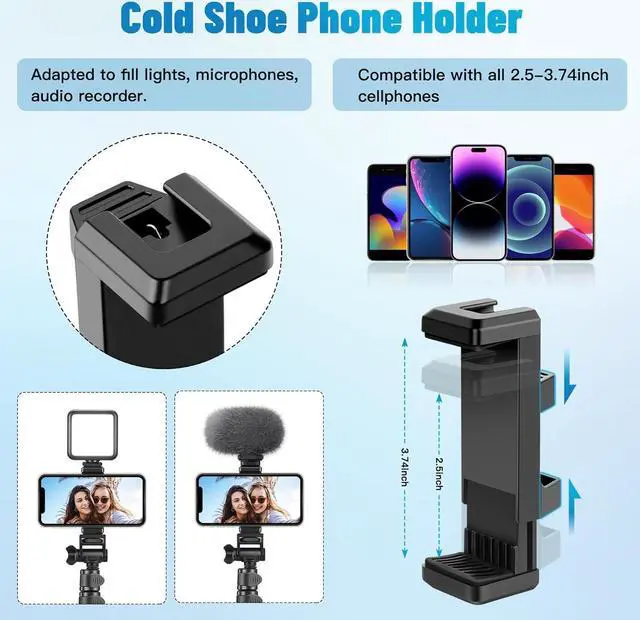 Alt view image 4 of 7 - Victiv 70" Phone Tripod, Camera Stand Tripod with Remote and Phone Holder, Sturdy & Stable, Height Adjustable Selfie Stick Mode, Perfect for Selfies/Recording/Vlogging/Live Streaming