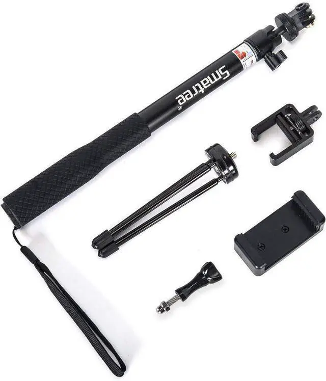 Alt view image 6 of 7 - Smatree Telescoping Selfie Stick with Tripod Stand Compatible for GoPro Hero 13/12/11/10/9/8/7/6/5/4/3+/3/DJI OSMO Pocket 2/1/SJCAM/AKASO/Xiaomi Yi and Smartphones (Not Fit with OSMO Pocket 3)