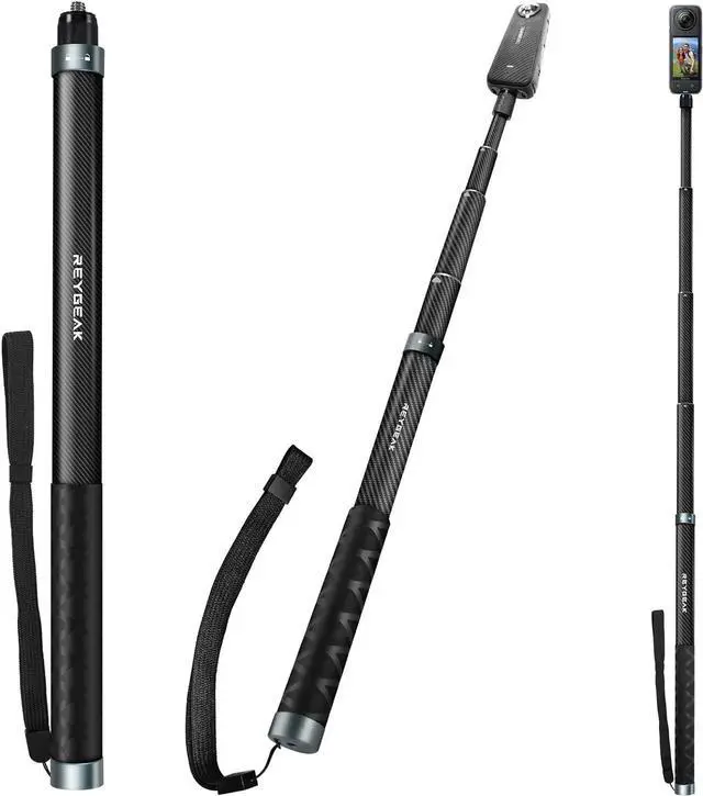 Main image of REYGEAK 59 Inch Invisible Selfie Stick for Insta360 X4,Extension Selfie Pole with 1/4 Screw,Carbon Fiber Waterproof Long Monopod for Insta360 X4/X3/X2/ONE/ONE RS/ONE X.