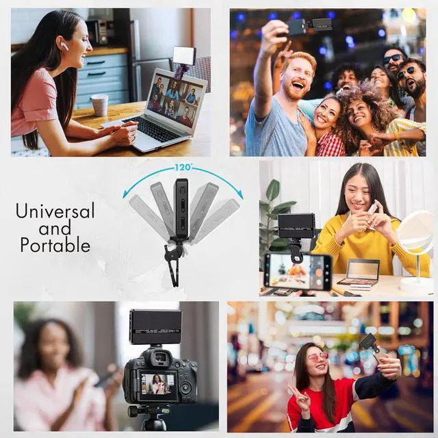 Alt view image 2 of 7 - Phone Light, Selfie Light for iPhone/Camera, 3000mAh Rechargeable, 3 Lighting Modes, Clip-On for Photography/TikTok/Vlog/Video
