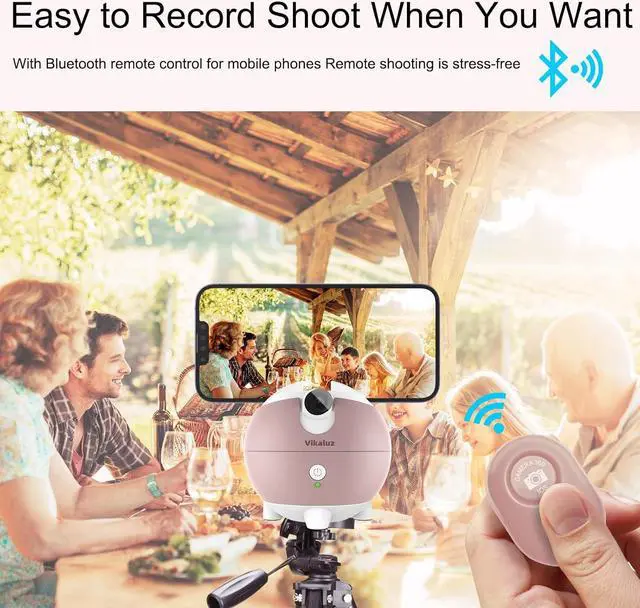 Alt view image 7 of 7 - Auto Tracking Phone Holder, Auto Face Tracking Tripod, 360° Rotation Face Body Phone Tracking Tripod, AI-Powered Face Tracking,No APP Live Vlog Tiktok Video-Pink