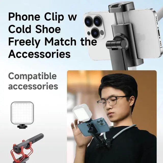 Alt view image 7 of 7 - INOVAGEN Neck Phone Holder, Magnetic Anti-Shake, POV/Vlog Recording, Hand Free Selfie Phone Mount for Phones and GoPro Max Hero 12 11 10 DJI Action 3, Insta360 (i7U with Phone Holder)