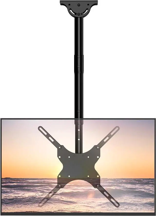 Main image of TV Ceiling Mount Adjustable Bracket Fits Most LED LCD OLED and Plasma Flat Screen Display 26 to 65 Inch up to 110 Lbs Mounting Holes 400x400mm (CM2665) Black