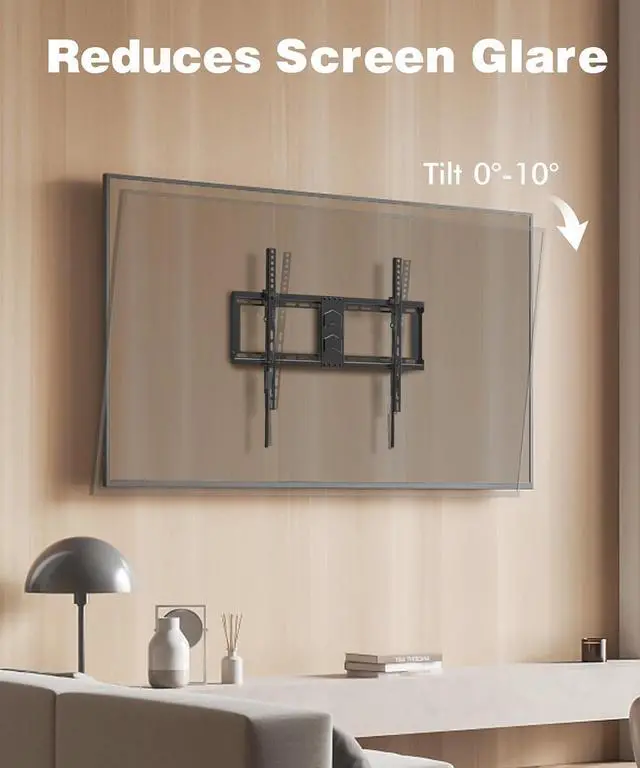 Alt view image 3 of 7 - TV Wall Mount for Most 37-82 Inch Low Profile Tilt Wall Mount TV Bracket for Flat/Curved TVs with Max VESA 600x400mm Fits 16-24 Studs Up to 132 lbs Black