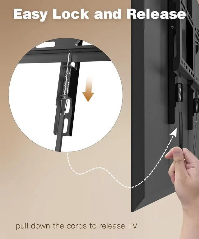 Alt view image 6 of 7 - TV Wall Mount for Most 37-82 Inch Low Profile Tilt Wall Mount TV Bracket for Flat/Curved TVs with Max VESA 600x400mm Fits 16-24 Studs Up to 132 lbs Black