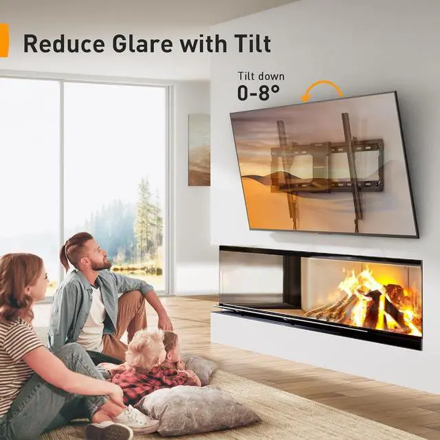 Alt view image 5 of 6 - Tilting TV Wall Mount for Most 37-82 inch TVs up to 132 lbs Low Profile Tilt TV Mount Wall Bracket for Flat or Curved TVs Fits 24/18/16 Studs Max VESA 600x400mm PGLT2