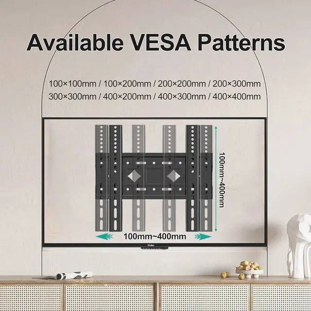 Alt view image 4 of 7 - Fixed TV Wall Mount for Most 32-68 Inch 4K,LED, LCD and Plasma TVs,TV Wall Bracket VESA Up to 400x400mm,Weight Capacity 99lbs,Low Profile Wall Mount tv Bracket 40 43 50 55 60 65 Inch