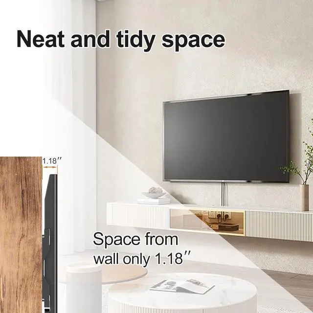 Alt view image 5 of 7 - Fixed TV Wall Mount for Most 32-68 Inch 4K,LED, LCD and Plasma TVs,TV Wall Bracket VESA Up to 400x400mm,Weight Capacity 99lbs,Low Profile Wall Mount tv Bracket 40 43 50 55 60 65 Inch