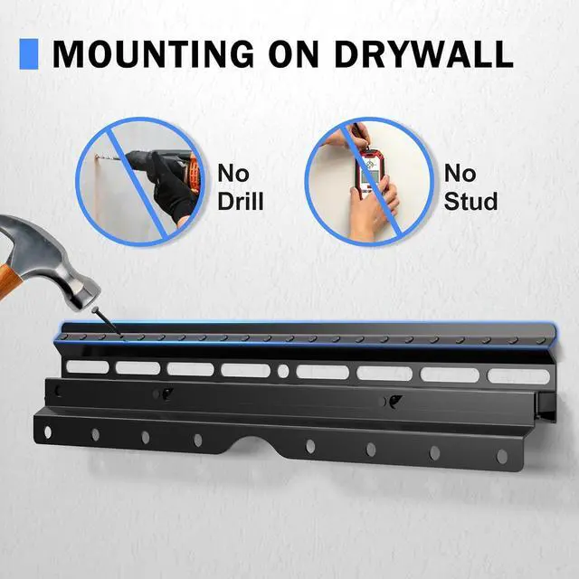 Alt view image 3 of 7 - No Stud TV Wall Mount Drywall Studless TV Hanger for Most 12-55 inch Flat Screen TVs Holds up to 100lbs No Drill Easy Install (MF81)