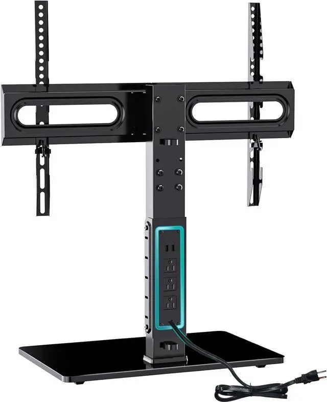 Main image of WALI TV Stand with Power Outlet, Universal TV Mount Stand for 32-70 inch TVs, 6 Height Adjustable and 70° Swivel TV Mount Stand Holds up to 88lbs, Max VESA 600x400mm(TVDVD-5P)