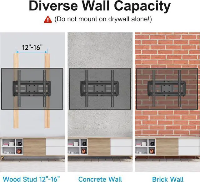 Alt view image 6 of 7 - Full Motion TV Wall Mount for Most 26"-70" Flat/Curved TV, Swivel Tilt Bracket with Articulating Dual Arms, Support 100lbs, Max VESA 400x400mm, Fits 12/16" Wood Stud (MA570)