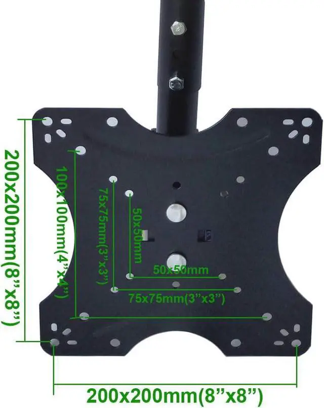 Alt view image 6 of 7 - Adjustable Ceiling TV Wall Mount Bracket Compatible with 14-42" Plasma LCD LED Monitor Flat Panel Screen Displays Tilt/ 360° Swivel