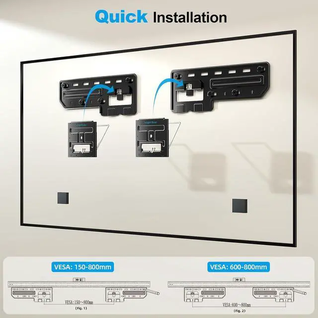 Alt view image 6 of 7 - Ultra Slim TV Wall Mount for 42 to 100 inch Flat & Frame TVs, Only 0.31 Low Profile Flat to Wall TV Mount, Micro Gap Wall Mount tv Bracket, Hold up to 176 lbs, Blends in Any Interior