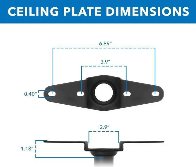 Alt view image 7 of 7 - Mount-It! TV Ceiling Mount, Full Motion Height Adjustable Swivel Tilting Bracket for 42, 45, 47, 49, 50, 55, 60, 65, 70, 75, 80, 85, 90 Inch, TVs 220 Lbs Capacity