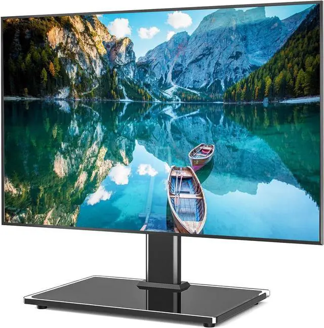 Main image of Rfiver Universal Table Top TV Stand TV Base Replacement for Most 27-60 Inch LCD LED Flat Curved Screen TVs Holds up to 88lbs, Height Adjustable TV Mount Stand with Tempered Glass Base, VESA 400x400mm