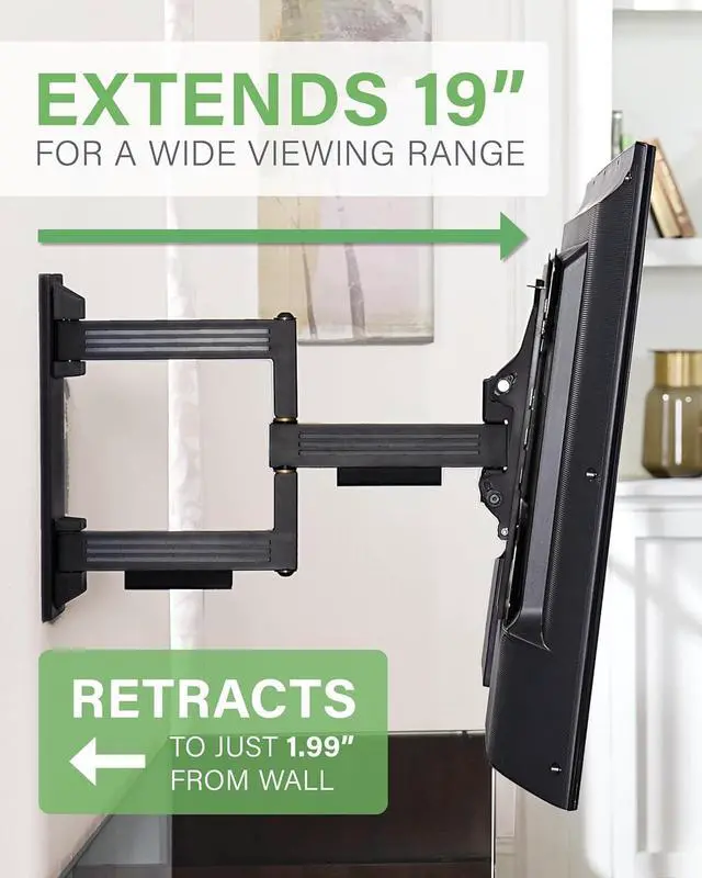 Alt view image 5 of 7 - SANUS Full Motion TV Mount - Single Stud 32 to 55 inch TV Wall Mount Tilts, Extends & Swivels - Easy DIY Install Includes All Hardware & Post Install Leveling - Great for Corners