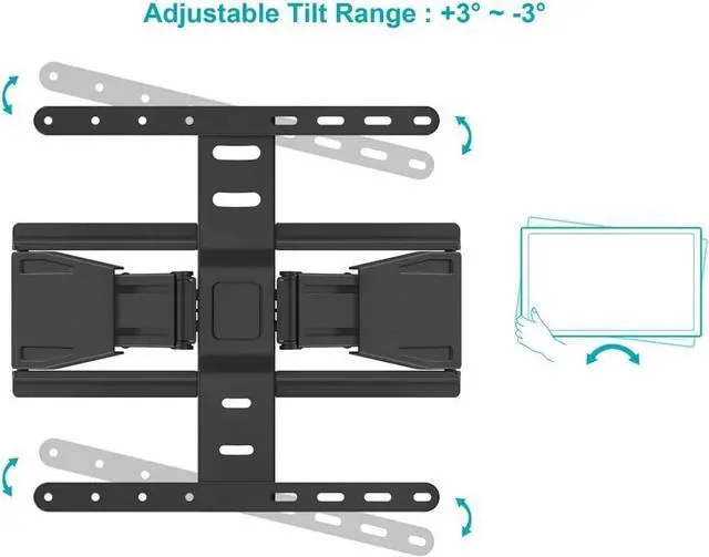 Alt view image 2 of 6 - Monoprice Ultra-Slim Full-Motion Articulating TV Wall Mount Bracket - For 40" ~ 75" TVs Max Weight 66lbs VESA Up to 200x200 Concrete & Brick Compatible, Black