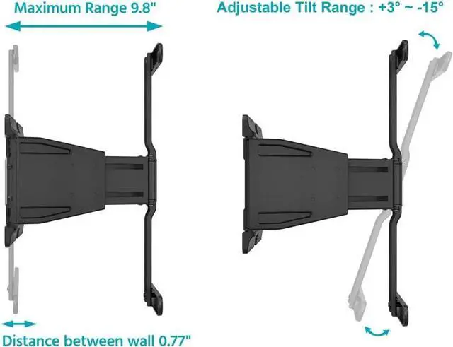 Alt view image 3 of 6 - Monoprice Ultra-Slim Full-Motion Articulating TV Wall Mount Bracket - For 40" ~ 75" TVs Max Weight 66lbs VESA Up to 200x200 Concrete & Brick Compatible, Black