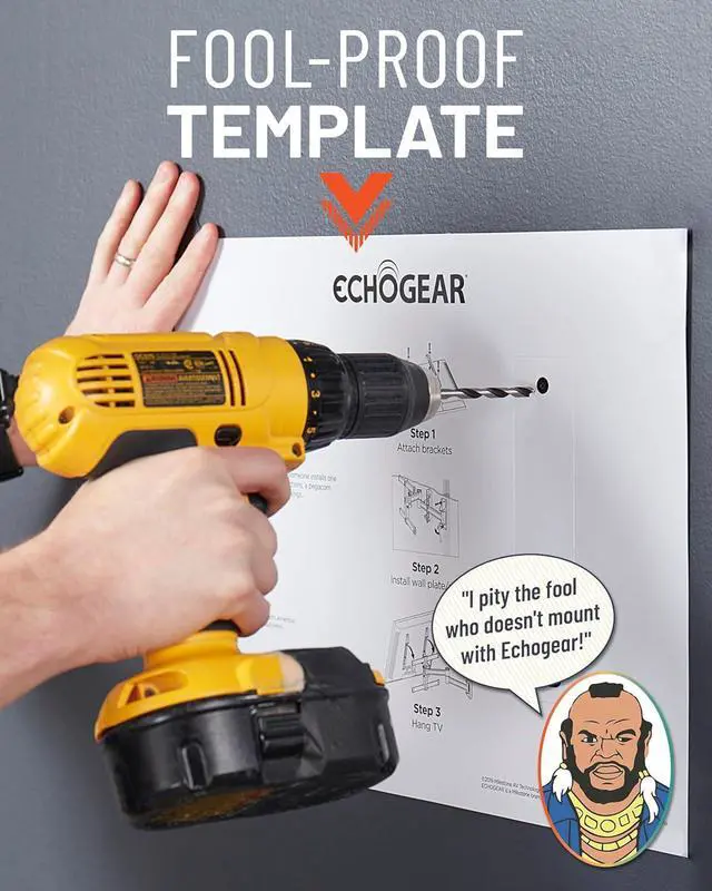 Alt view image 6 of 6 - ECHOGEAR SwiftStud Swivel Full Motion TV Wall Mount for TVs Up to 60" - Smooth Extention, Tilt - Wall Template for Easy Install On 1 Stud - Level & Hide Cables After Install