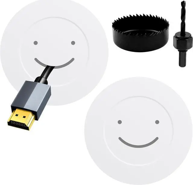 Main image of TV Wire Hider Kit for Wall Mount TV - in Wall Cable Management Kit with 2 Pass Throughs, Locking Brackets, and Hole Saw Drill Attachment