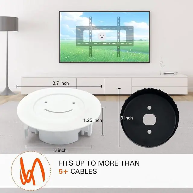 Alt view image 4 of 7 - TV Wire Hider Kit for Wall Mount TV - in Wall Cable Management Kit with 2 Pass Throughs, Locking Brackets, and Hole Saw Drill Attachment