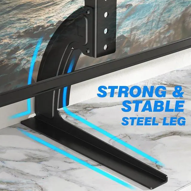 Alt view image 5 of 7 - Rfiver Universal Table Top TV Stand Base TV Legs with Height Adjustment fits Most 32-55 Inch LCD LED Flat Screen TVs, Max VESA 800x400 mm, TV Feet Mount Holds up to 88 lbs, Black